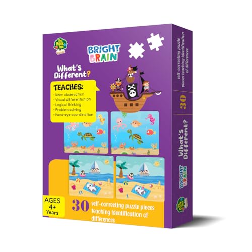 Image of Bright Brain Match The Difference Puzzle - 30 Self-Correcting Sets for Preschoolers | Visual Matching Game for Kids Age 4+ | Fun Learning Toy by Majestic Book Club