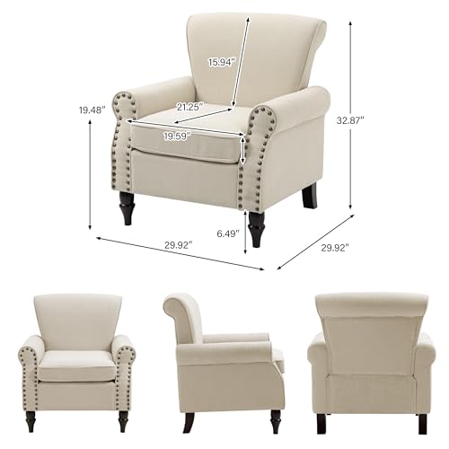 Sillón Plegable Comodo Beige miniatura 2