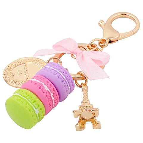 Giftale Keychain for Women Eiffel Tower Handbag Accessories Macaroon Key Chain for Women Bag Purse Charms,#619-1 Cover