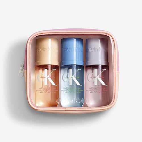 Calvin Klein Unisex Body Mist for Hair and Body, 3x100ml Travel Set, Includes Nude Vanila, Silky Coconut and Sheer Peach - Image 3