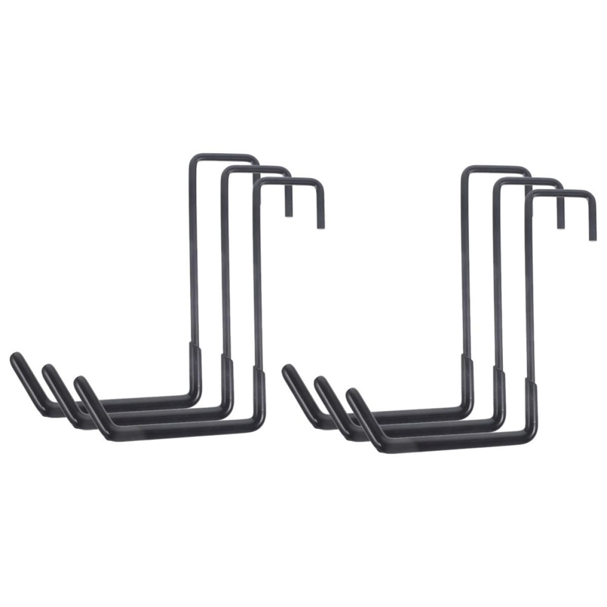 SHINEOFI Ganci da Parete senza Chiodi 6 Pezzi per Garage Nero in Ferro e Pvc Resistente a Carichi Pesanti per Organizzare Attrezzi a S per Officina e Cantina