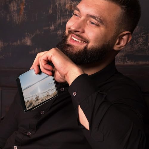 Slim Wallet Saline Lake Compact Bifold Wallet with Credit Card Holder Leather Coin Slot ID Window Unisex4