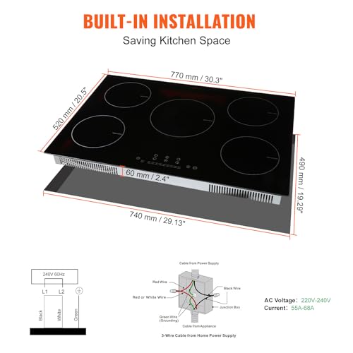 VEVOR cooktop edge and control view