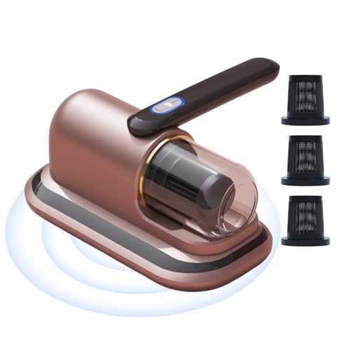 Aspiradora de mano, aspiradora de cama, esterilizador UV, potente motor de succión, tecnología de limpieza profunda, para colchón, dormitorio, ropa de cama, uso de eliminación de alérgenos, 9.45 x