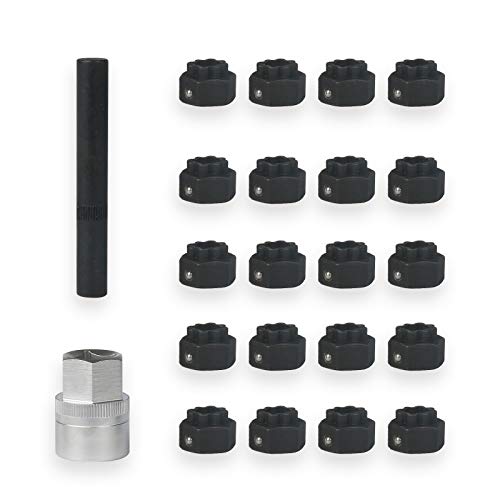 Beley 22Pcs Wheel Lock Lug Nuts Removal Set, Automotive Wheel Anti-Theft Screws Remover Socket Keys Remover Kit For Audi #TOP1