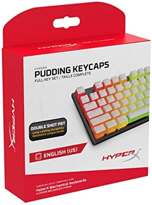 HyperX Pudding Keycaps - Double Shot PBT Keycap Set with Translucent Layer, for Mechanical Keyboards, Full 104 Key Set, OEM Profile, English (US) Layout - White