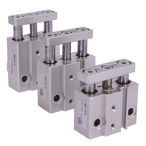 Cilindro neumático de tres vástagos MGJ10-15 con varilla guía de precisión 4