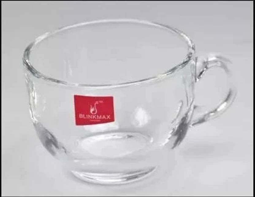 Image of QNQ Clear Round Shaped Glass Coffee Cup, Glassware Tea Cup, Tea Cups for Hot Beverages with Handle, Transparent Glass Tea Cup Set for Coffee, Tea, Milk (6 Pieces, 140 ml Each)