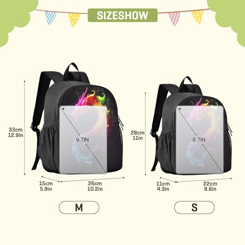 Rainbow Flame Dragon Kids Backpack Preschool Toddler Bookbag for Girls Boys Mini Kindergarten School Bags M2
