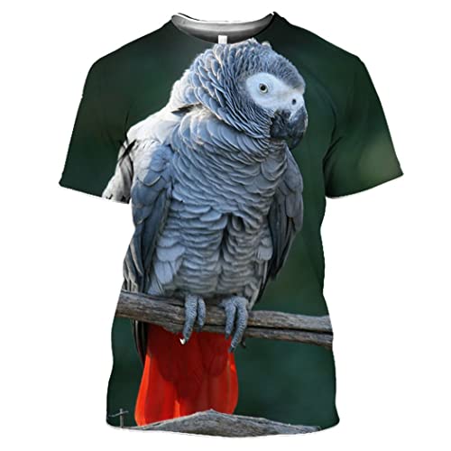 T-shirt oiseau drôle perroquet gris top fitness hip hop XL - 3