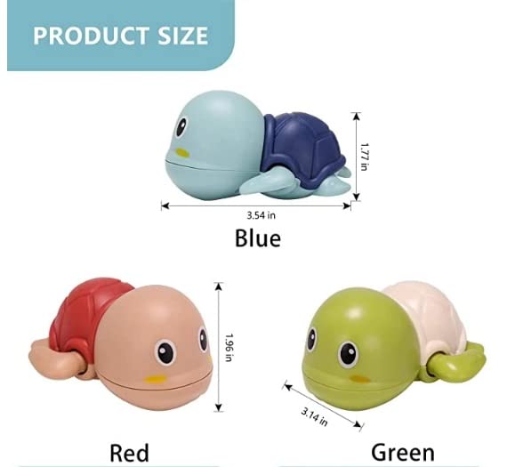 SANTALON Bath Toys Multiple Pack Cute Swimming Turtle Bath Toys for Baby Floating Wind Up Toys for 1 Year Old Boy Girl New Born Baby Bathtub Water Toys (3 PieceTturtle) 1