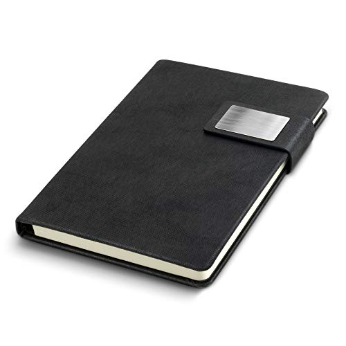 KKDragon Cuaderno A5 Libreta, Papel Rayado 120 Hojas ( 240 Páginas ) Tapa Dura con Textura de Tela de PU, Color Negro Cover