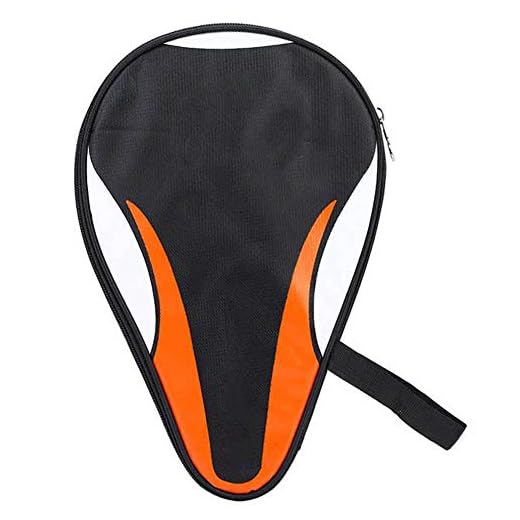 Bolso de Raqueta de Tenis de Mesa, Oxford Impermeable a Prueba de Polvo Protección Completa Funda de Paleta de Ping Pong Bolsa Organizador de Tenis de Mesa Funda de Transporte(Naranja)