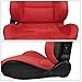 IKON MOTORSPORTS, Universal Racing Seats Pair with Dual Sliders, Red Suede Reclinable Left Right