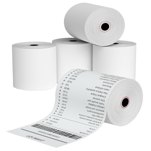Jayard 3-1/8''x230' Thermal Paper Rolls For Credit Card - Cash Register Rolls - Premium Register Tape Pos Thermal Printer Paper (5 Rolls), Jayard-TP