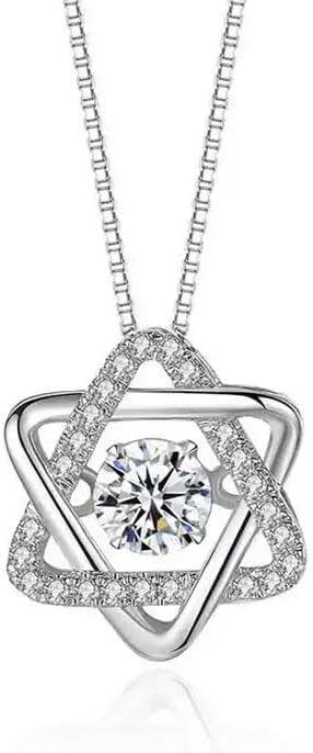 Heart Syndrome 925 Sterling Dainty Silver Fine Jewelry Silver CZ Pave Star of David Pendant Necklace for Women