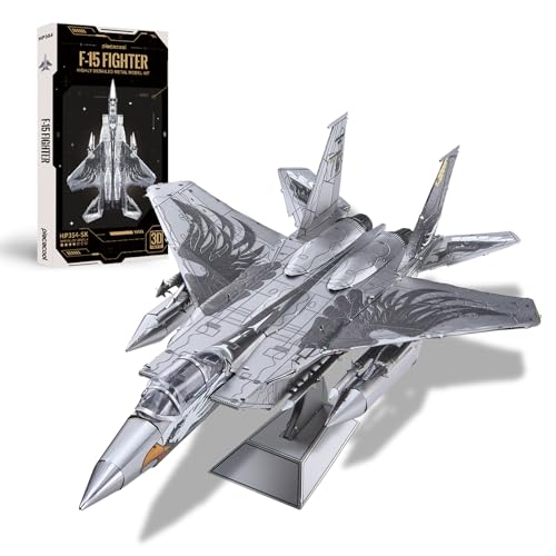 Piececool 3D Puzzles for Adults, American F-15 Fighter Metal Airplane Kit to Build, DIY Assembly...