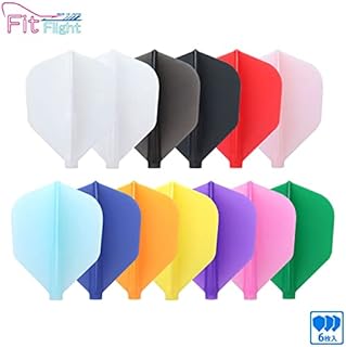 COSMO DARTS コスモ ダーツ Fit Flight フィット フライト シェイプ 6枚入り 無地 ホワイト ダーツ フライト