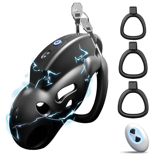 Male Sex Toy Vibrating Chastity Cage,Penis Lock Device 12 Vibrations,Remote