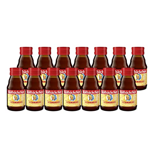 ROTBÄCKCHEN Kraftpaket Vitaminkick Shot, Flasche, 14er pack (14 x 60 ml) - Nahrungsergänzungsmittel mit 12 Vitaminen