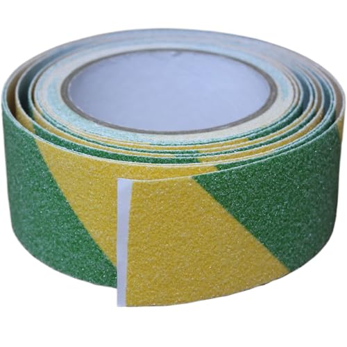 Image of Anti Slip Tape 2 Inch Wide, Waterproof Grip Adhesive Heavy Duty High Traction Friction for Indoor /Outdoor Steps (17 Ft /Green-Yellow).