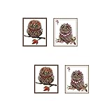FRAKS 2 Sets Wandfarbe Stickset Stil Handwerk Rom Wohnzimmer Büro Stickerei Schlafzimmer Deko Art Kreuz Schmuck for Zubehör for Zuhause Eulen Cartoon Dekoration Dekor