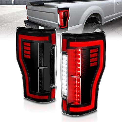AmeriLite for 2017-2019 Ford Super Duty F250 F350 F450 Replacement Taillights w LED Tube Pair - Passenger and Driver