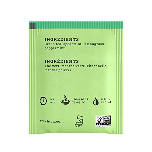 Image of Stash Tea Moroccan Mint Green Tea - Caffeinated, Non-GMO Project Verified Premium Tea with No Artificial Ingredients, 20 Count (Pack of 6) - 120 Bags Total