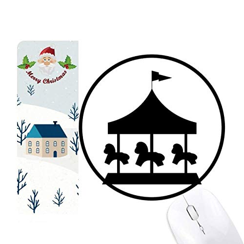Tapis de souris silhouette noire design parc d'attractions original