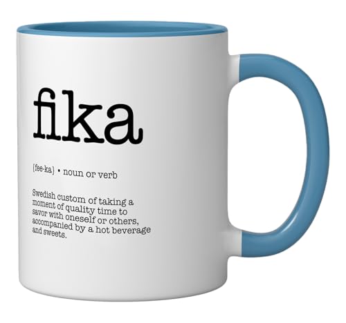 Taza de cerámica con cita escandinava Fika 11 oz miniatura 2