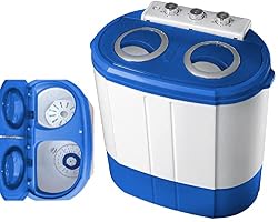 Mini Lavatrice | per campeggio | lavaggio Automatico | da viaggio| con funzione di rotazione | funzione di sicurezza | Fino a 3 kg | 580 Watt Max.