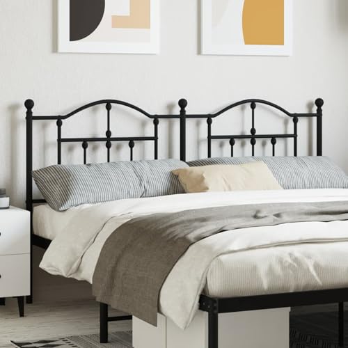 Gecheer Cabecero de Metal Negro 160 cm