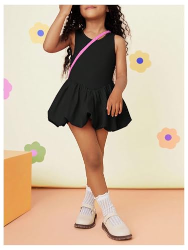 WDIRARA Toddler Girl's Cute Sleeveless Bubble Dress Crew Neck A Line Short Dress3