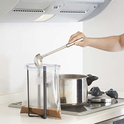 YAMAZAKI home 6785 Kuchnia Multi Eco Stojak-Wielofunkcyjny plastikowy uchwyt na torbę, jeden rozmiar, czarny