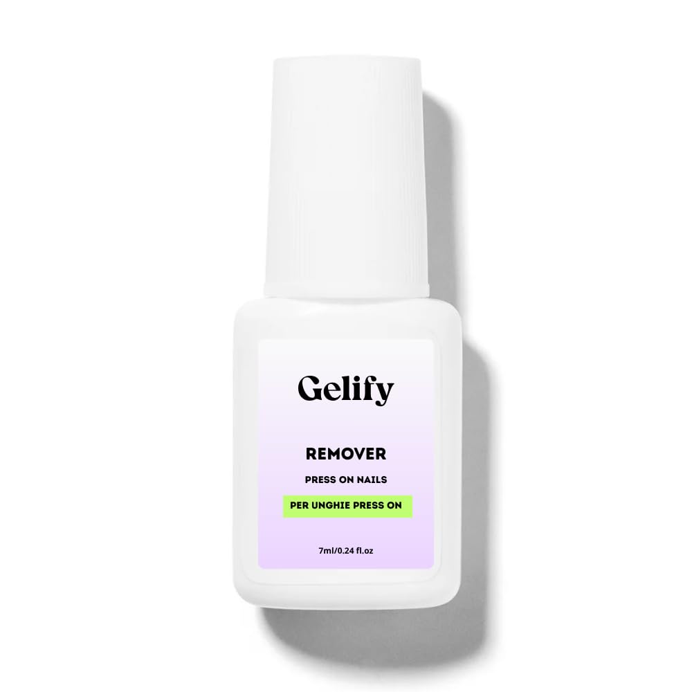 Gelify Remover per Unghie Press on, Flacone con Pennello, 15 ml