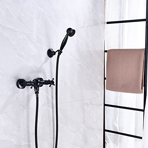 Robinet de baignoire mural vintage laiton avec douchette