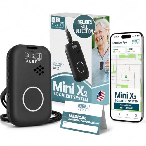 Medical Alert System for Seniors - Fall Detection, GPS 4G LTE Life Necklace