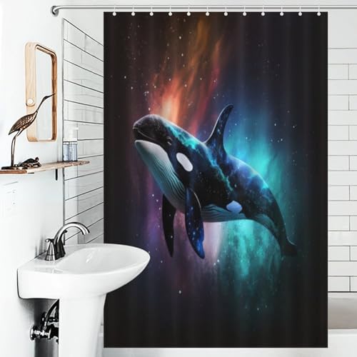 Rideau de douche baleine lavable pour éviter les projections - 6
