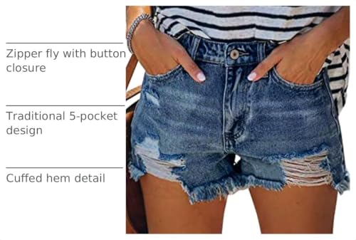 Image of MODARANI Denim Shorts for Women Distressed Jean Shorts Ripped Summer Hot Short