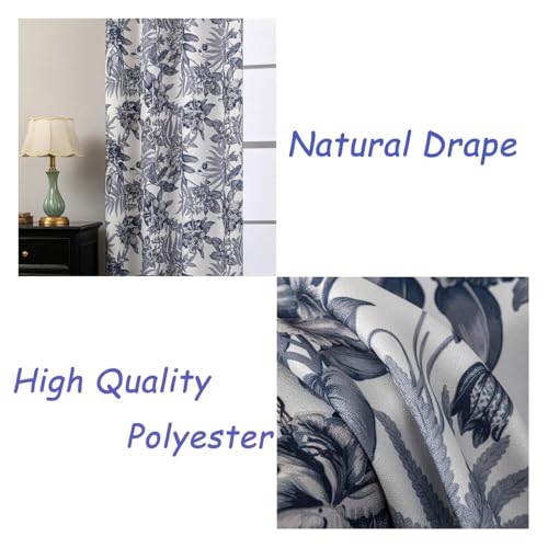 Rideaux de luxe légers en polyester semi-opaques motif feuilles