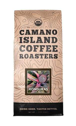 Café en grano tostado oscuro Camano Island 1 lb miniatura 1