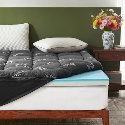 BEDLORE Queen Mattress Topper,4 Inch Dual Layer (2