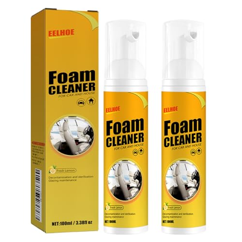 EELHOE Foam Cleaner, 2 PCS Multipurpose Foam Cleaner Spray, Car Deep Cleaning Foam - Mastering Shine with All-Purpose, Heavy-Duty, And No-Rinse Excellence - 100ml