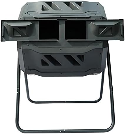 25.6 x 24.4 x 9.8inches Composting Tumbler 42 Gallon Outdoor Rotating Garden Yard Waste Bins Durable PP Material Rich Soil Enhancing Compost