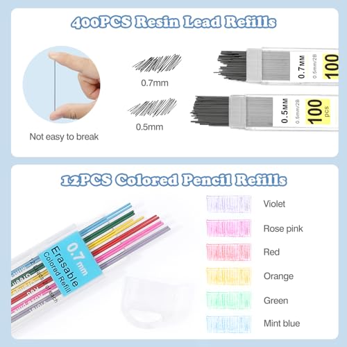 Image of MoKo 60Pcs Aesthetic School Supplies with Cute Pencil Case (Green), 12 Pastel Highlighters, 5 Black Ink Gel Pens, 6 Mechanical Pencil Set 0.5 & 0.7 mm for Students Stationary College Essentials