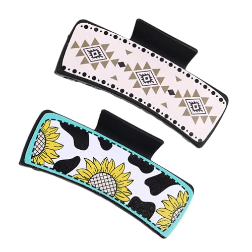 女性用ウエスタンヘアクリップ、ウエスタンプリントバンスクリップ 女性用固定バンスクリップ 夜のお出かけ用ヘアアクセサリー、適度なサイズのヘアクリップ、ヘアクロー、仕事用ヘアアクセサリー