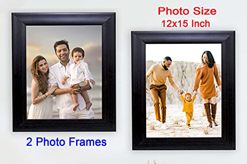 Image of Photo frame 12x15 Inch set of 2 Brown Color flexiable Glass (acrylic) & synthetic wood customized for Wall Hanging