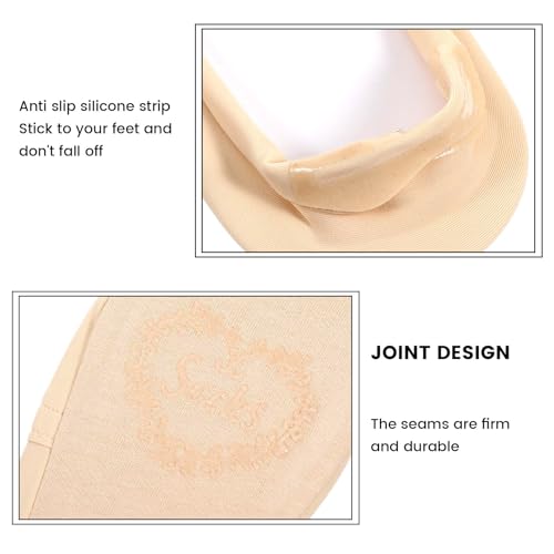 6 pairs No Show Socks for Women Nylon Non Slip Low Cut Invisible Liner Footies Invisible Silky Low Liner Socks for Flats Loafers Lightweight2