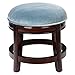 Stołek Stołek skórzany do butów stałej drewnianej ławki i bukowy stołek stołek tapicerowany podnóżek z litej nogi z drewna stołków (Color : Blue)