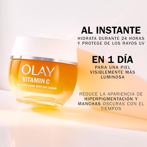 Miniatura 4 de Olay Vitamin C Crema Facial de Día Antimanchas SPF 30 Recambio, 50ml | Con Niacinamida, Unifica e Hidrata, Fórmula No Grasa ni Pegajosa